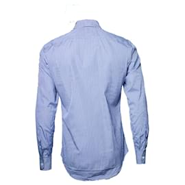 Lanvin-LANVIN, Blusa de cuadros en azul y blanco.-Azul