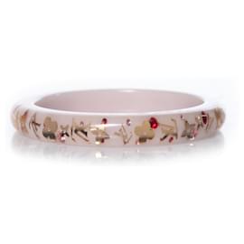 Louis Vuitton, bracciale in resina con logo oro D'oro