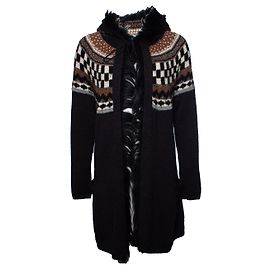Jean Paul Gaultier, Strickjacke mit Kapuze Schwarz