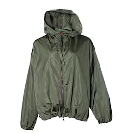 Prada-Prada, Green hooded windcoat-Green