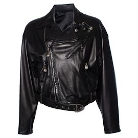 Gianni Versace, biker jacket with safety pins Black