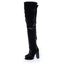 Aquazzura-Aquazzura, Velvet over knee boots-Black