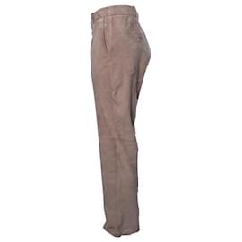 Giorgio Armani-Arma, Pantalon en daim taupe-Marron,Autre