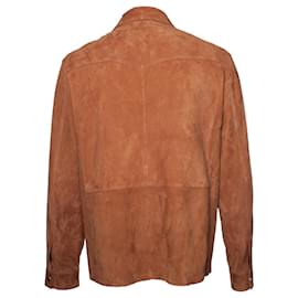 Giorgio Armani-Arma, Suede shirt jacket in cognac-Brown