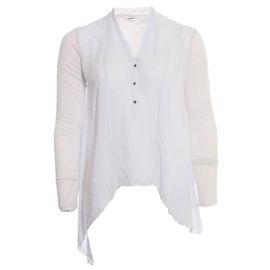 Helmut Lang, top semitransparente . Branco