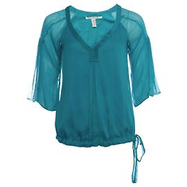 Autre Marque Diane von Furstenberg, Top in seta verde. Verde