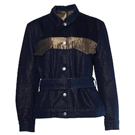 Dries Van Noten-Dries van Noten, Jaqueta jeans lurex-Azul