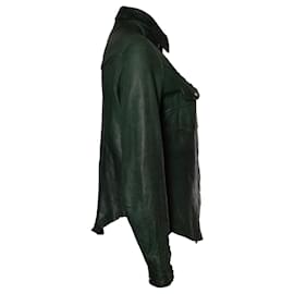 Autre Marque-Jean Shop, green leather shirt-Green