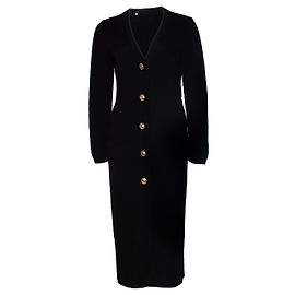 Gianni Versace Couture, schwarze Maxi-Strickjacke Schwarz