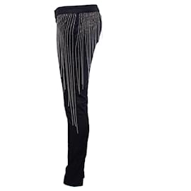 Patrizia Pepe-Patrizia pepe, pantalon negro con cadenas plateadas-Negro