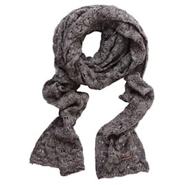 Dolce & Gabbana-DOLCE & GABBANA, Grey open knitted scarf with lurex.-Grey