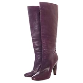 Pedro Garcia-Pedro Gracia, purple leather boots in size 40.-Purple