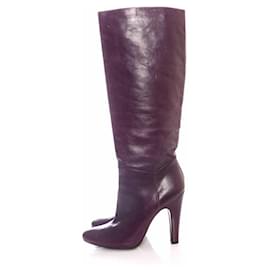 Pedro Garcia-Pedro Gracia, purple leather boots in size 40.-Purple