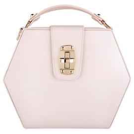 Autre Marque-By Bordon, nude soft pink leather Charlee bag.-Pink