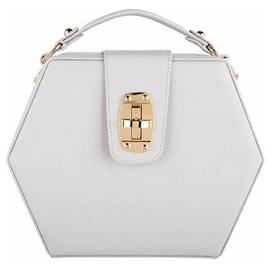 Autre Marque-By Bordon, soft grey leather Charlee bag.-Grey