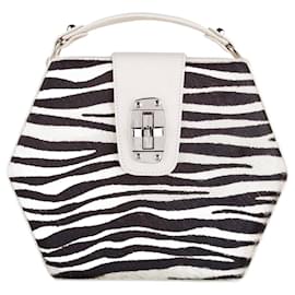 Autre Marque-By Bordon,  zebra print Charlee bag-Black,White,Other