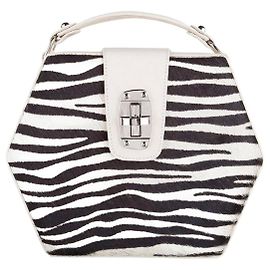 Autre Marque Di Bordon,  Borsa Charlee con stampa zebrata Nero Bianco Altro