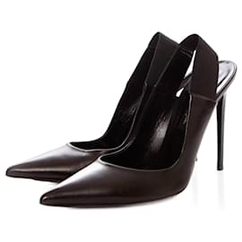 Autre Marque-modelo phillips, zapatos de tacón destalonado de cuero negro.-Negro