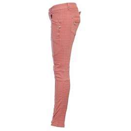 Balmain-Balmain, jeans motociclista rosa.-Rosa
