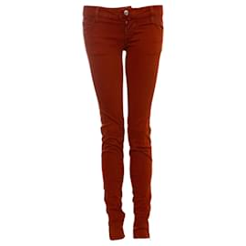 Dsquared2-Dsquared2, arancia/jeans biker rossi con hardware argentato nella taglia IT40/S.-Rosso,Arancione