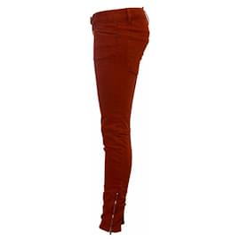 Dsquared2-Dsquared2, orange/red biker jeans with silver hardware in size IT40/S.-Red,Orange
