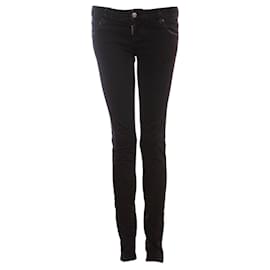 Dsquared2-Dsquared2, calça jeans preta com detalhes prateados.-Preto