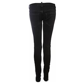 Dsquared2-Dsquared2, calça jeans preta com detalhes prateados.-Preto