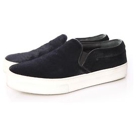 Céline Celine, skate slip-on sneaker in black ponyskin in size 37. Black