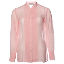 Autre Marque-Thomas Pink, Pink semi-transparent blouse.-Pink