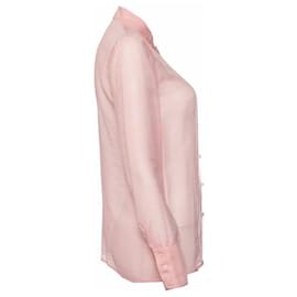 Autre Marque-Thomas Pink, Rosa halbtransparente Bluse.-Pink