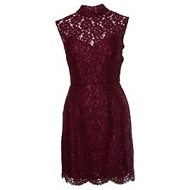 Sandro, Robe en dentelle avec dos nu Rouge