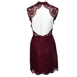 Sandro-Sandro, Lace dress with open back-Red