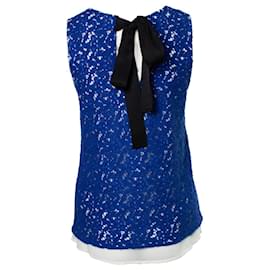 Autre Marque-Clu, lace top in blue with ribbon-Blue