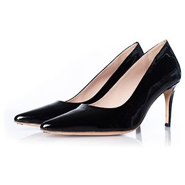 Autre Marque Feraggio, Black patent leather pump Black