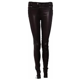 Plein Sud-Plein Sud, leather trousers with laces (stretch) in size IT44/M.-Black