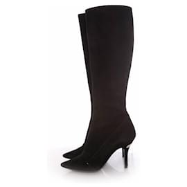 Louis Vuitton-Louis Vuitton, black suede boots in size 37.-Black