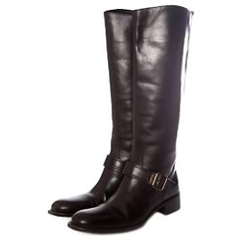 Sartore, botas de equitação de couro preto. Preto