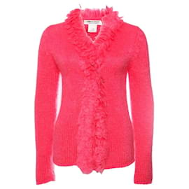 Comme Des Garcons-Comme des garçons, Mohair vest with safety pin in fluorescent pink in size S.-Pink
