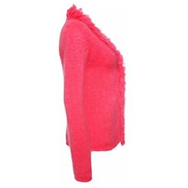 Comme Des Garcons-COMME des GARCONS, Colete mohair com alfinete de segurança em rosa fluorescente no tamanho S.-Rosa