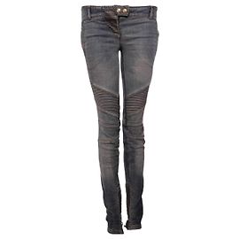 Balmain, light blue biker jeans in size 36FR/XS. Blue