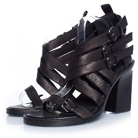 Ann Demeulemeester, Gladiator-Sandale in Schwarz Schwarz