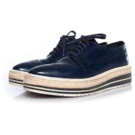 Prada-Prada, Platform broque sneakers-Blue