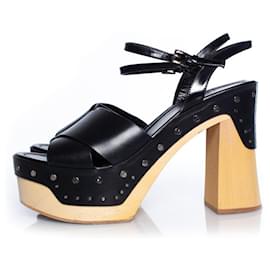 Prada-Prada, platform wooden heels in black-Black