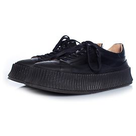 JIL SANDER, baskets à plateforme en noir Noir