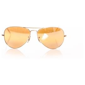 Autre Marque-Ray Ban, Gold coloured Aviator glasses. (Special edition)-Golden