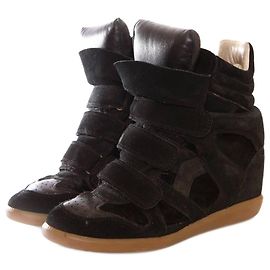 Isabel Marant, Black leather/Suede/ponyskin beckett sneakers in size 38. Black