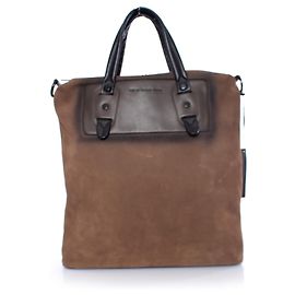 Autre Marque Diesel Preto Ouro, bolsa de camurça marrom com alça de ombro. Marrom