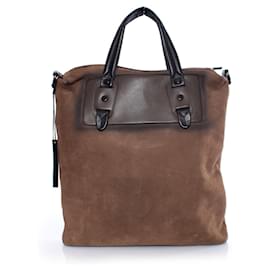 Autre Marque-Diesel Black Gold, brown suede bag with shoulderstrap.-Brown