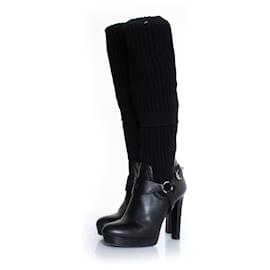 Gucci-gucci, Black over knee sock boots-Black