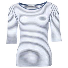 Whistles Apitos, top de algodão branco com listras azuis. Azul